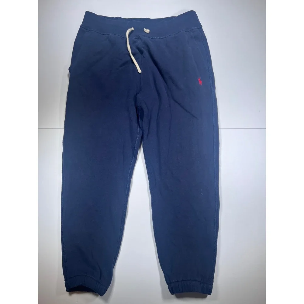 Polo Ralph Lauren Joggers Mens Large Navy Blue Fleece Embroidered Pony Logo